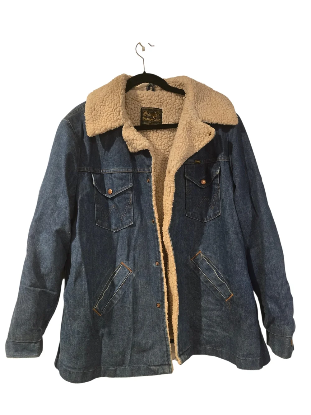 Wrangler Sherpa Lined Denim Jacket Men’s XL Western Trucker Ranch Coat